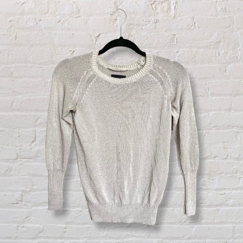 Wilfred Free Aritzia Off White Knit Sweater Crew Neck Size XS